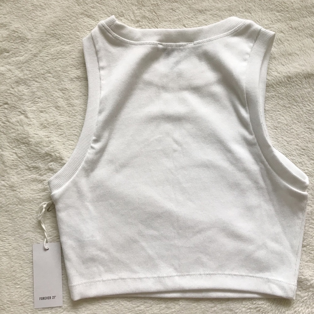 NWT White Ribbed Tank Top - Picture 4 of 4